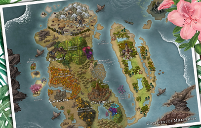 Carte de l’univers de Funeste Étincelle, saga fantasy young adult de Marine Gautier