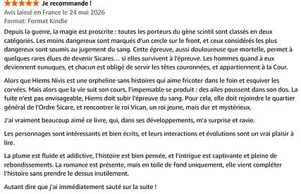 Avis de lecteurs sur Funeste Étincelle, saga fantasy young adult de Marine Gautier