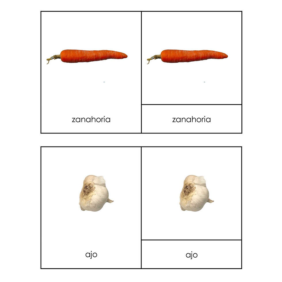 Thumbnail: Vegetables three parts cards Spanish