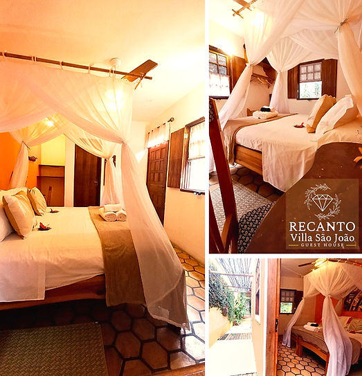 suíte standard térrea seriguela com cama quem size e varanda privativa