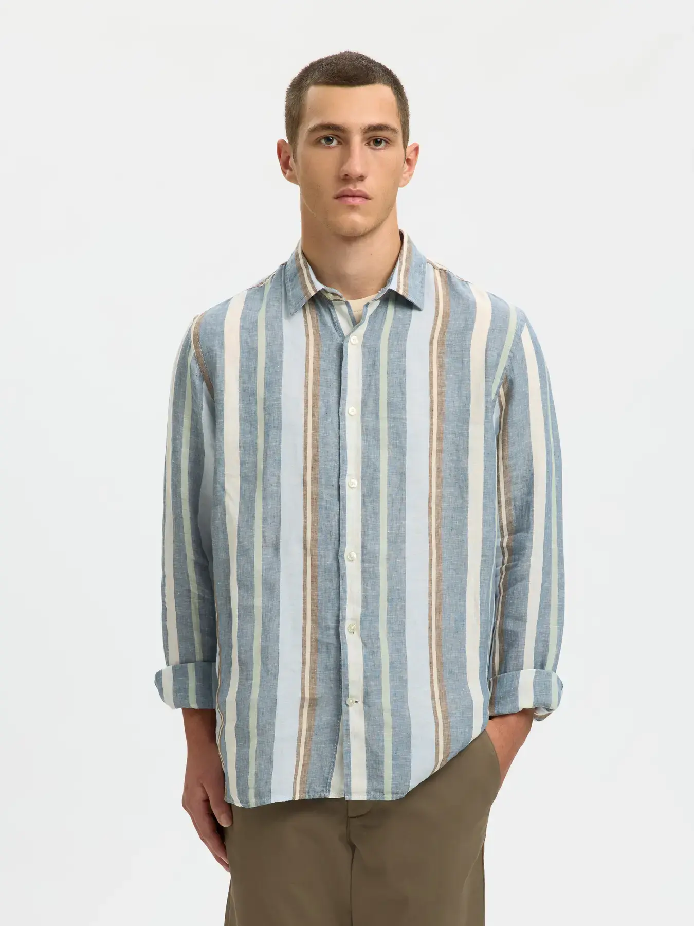 Selected Kylian Linen Stripe Shirt