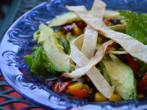 What’s for Dinner? Black Bean and Corn Mexican salad & Buffalo Chicken Cupcakes