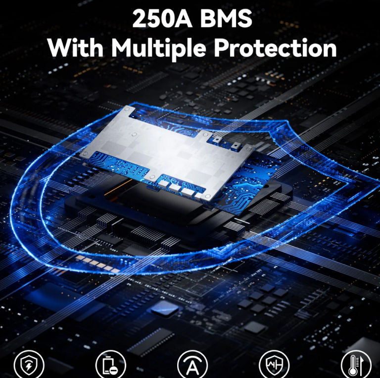 Miniatiūra: 12V 410Ah LiFePO4 baterija, su integruota 250A BMS