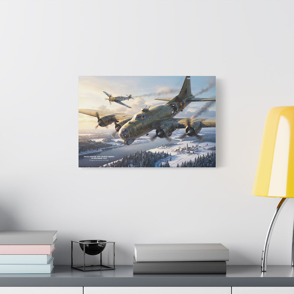 Thumbnail: B-17 Bomber Matte Canvas Print — WWII Aviation Wall Art, Stretched 1.25"