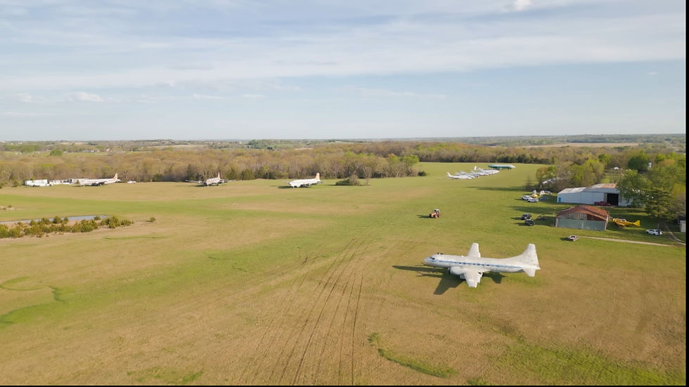 Airplane Boneyard Rantual Kansas 2025. Farm Airfield.