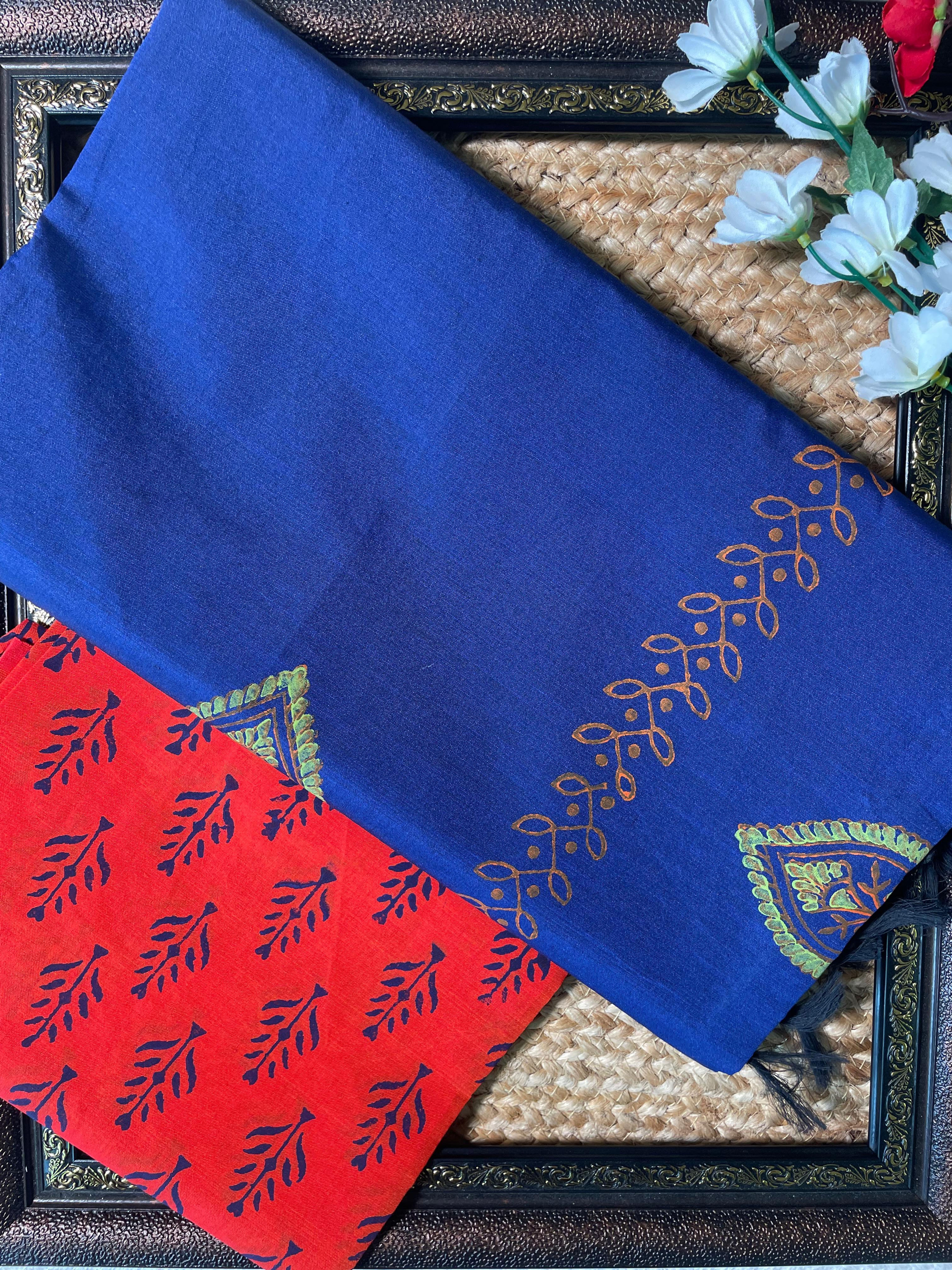 Silk Cotton Sarees with Beautiful Handblock Print