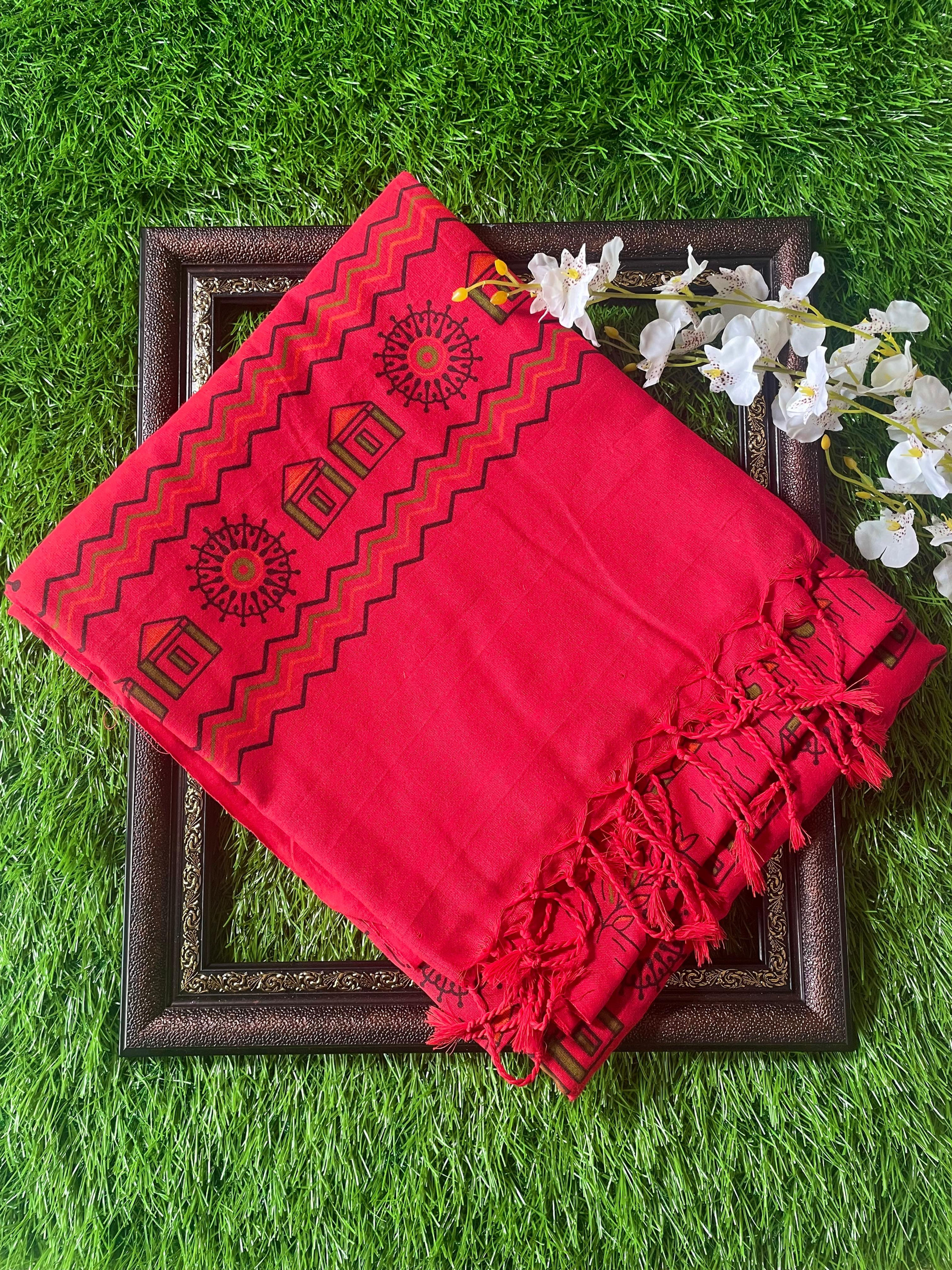 Kadhi Cotton with Warli Art Saree