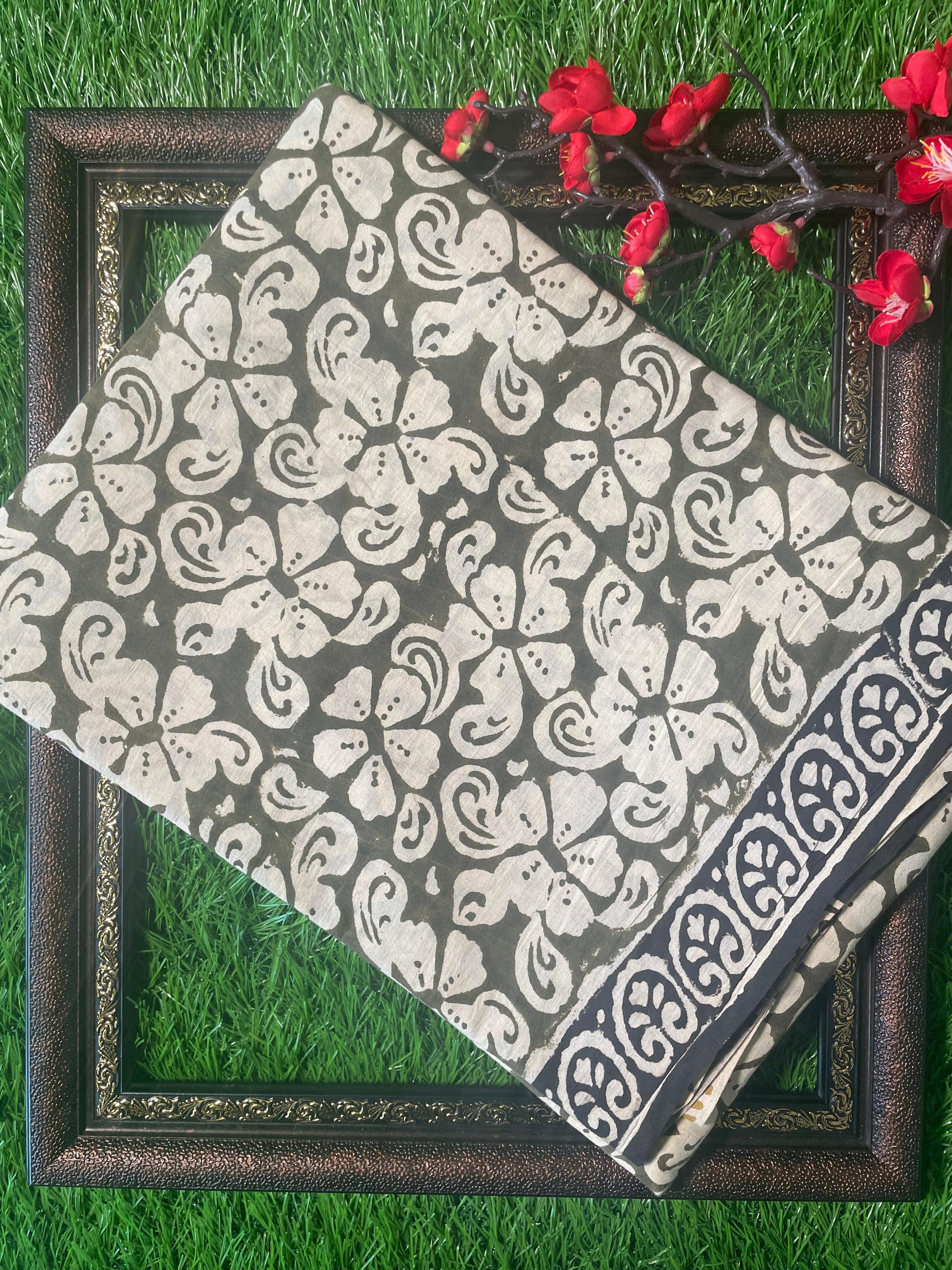 Premium Dabu print Mul Mul Cotton Sarees