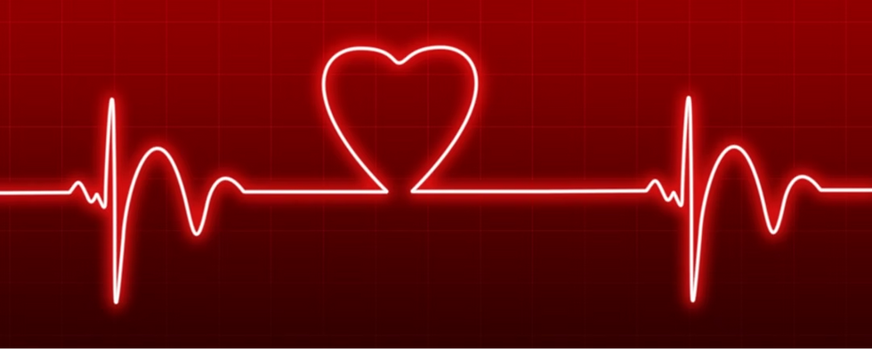 EKG rhythm with heart shape