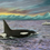 Thumbnail: Orca and penguin at sunset, icy mountains