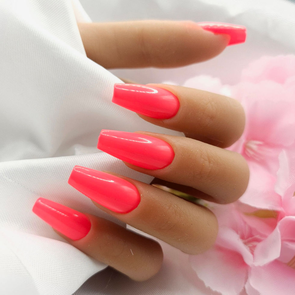 press on Nails rose néon