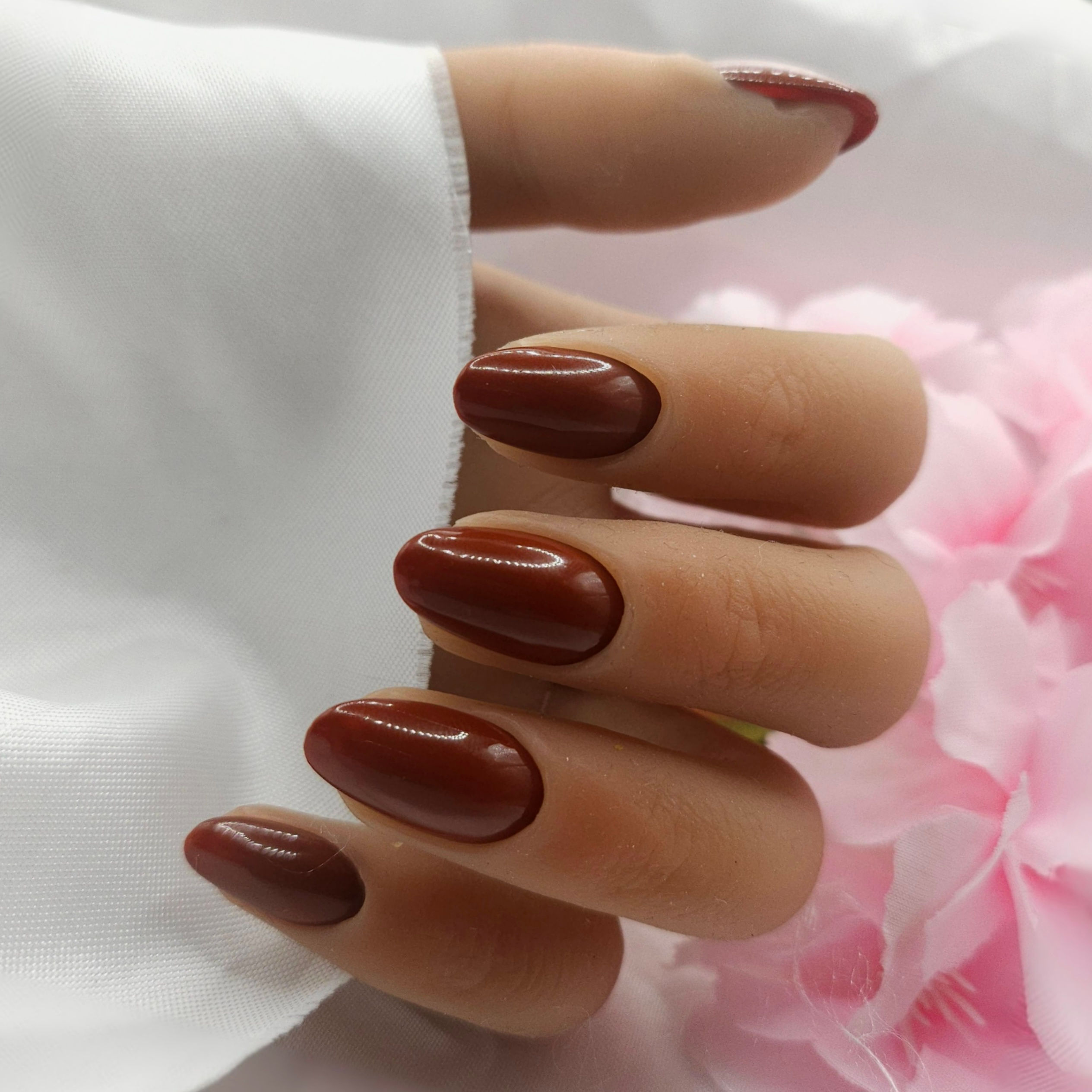 Press On Nails Marron Chaud