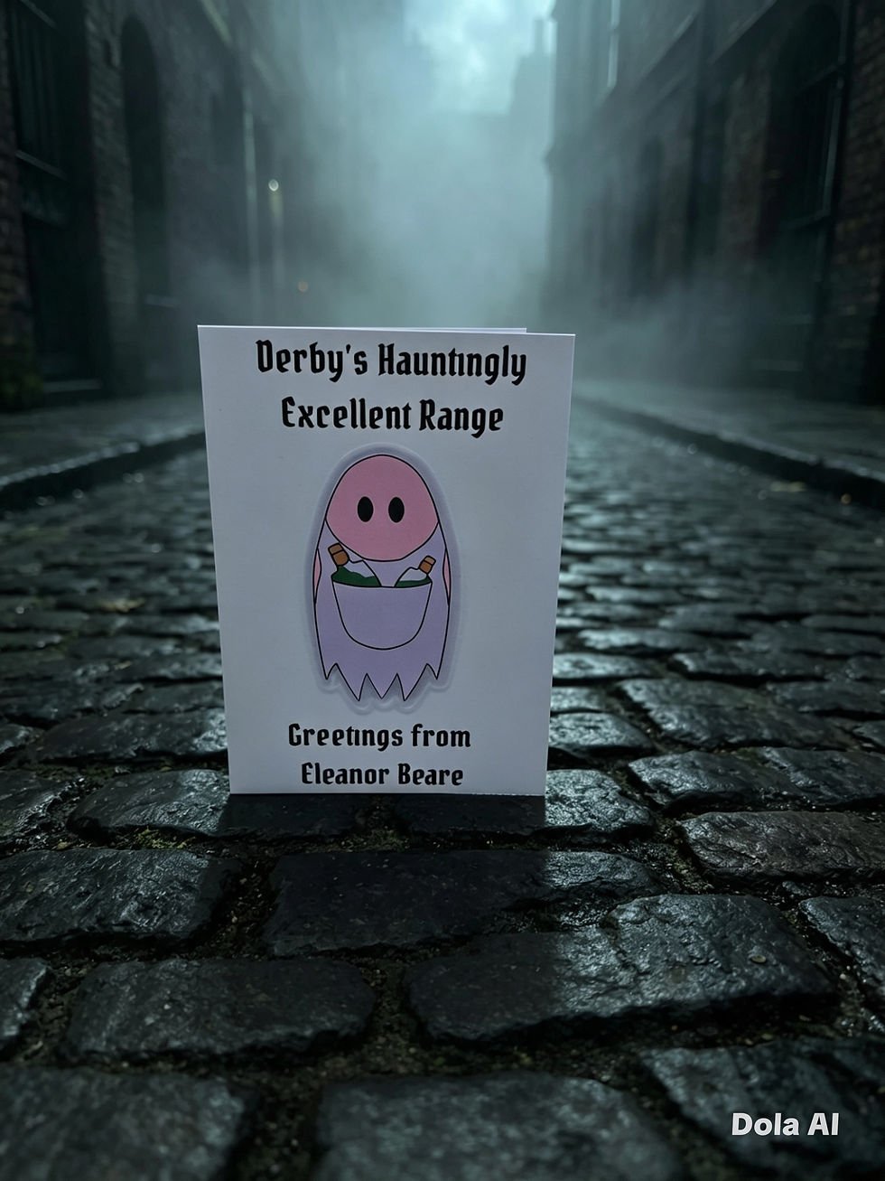 Handmade Eleanor Beare card from Derby's Hauntingly Excellent Range collaboration