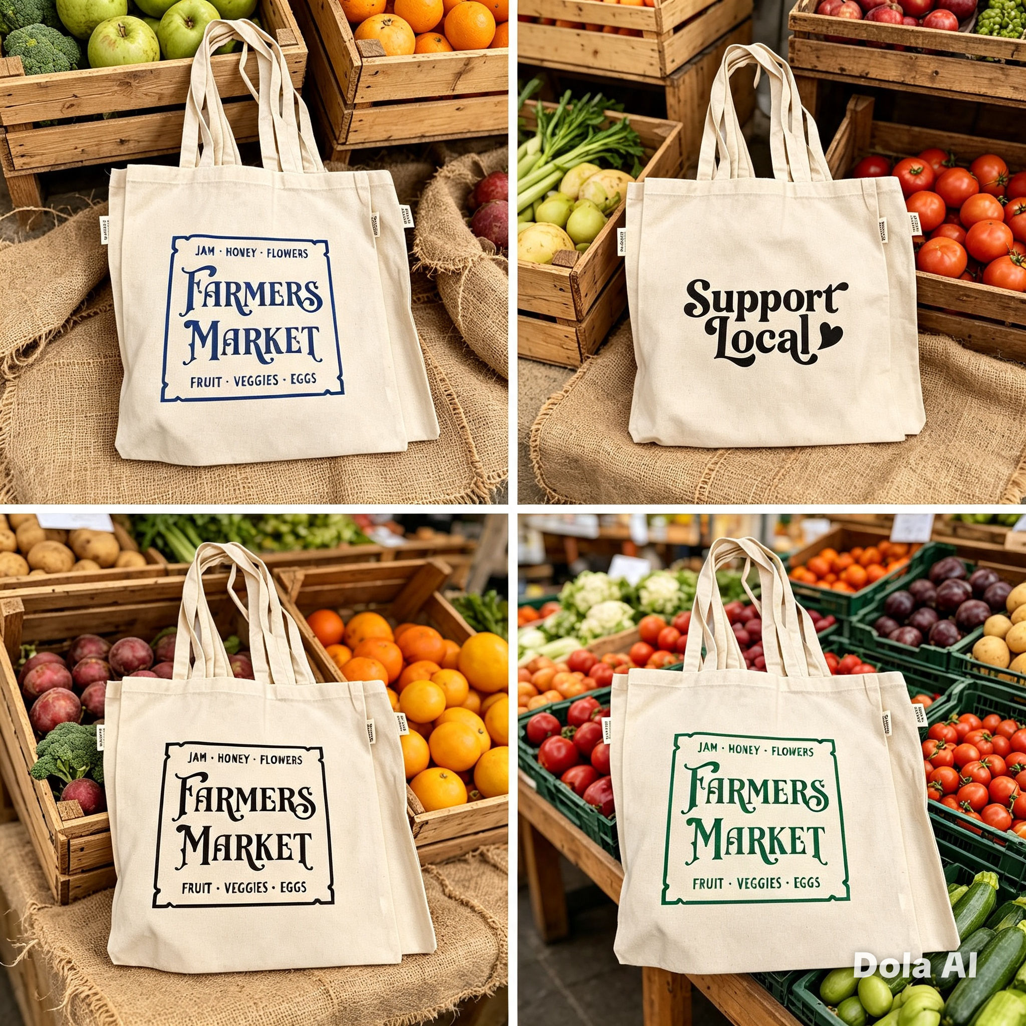 Farmers Market Tote Bag – Eco-Friendly Reusable Shopping Bag