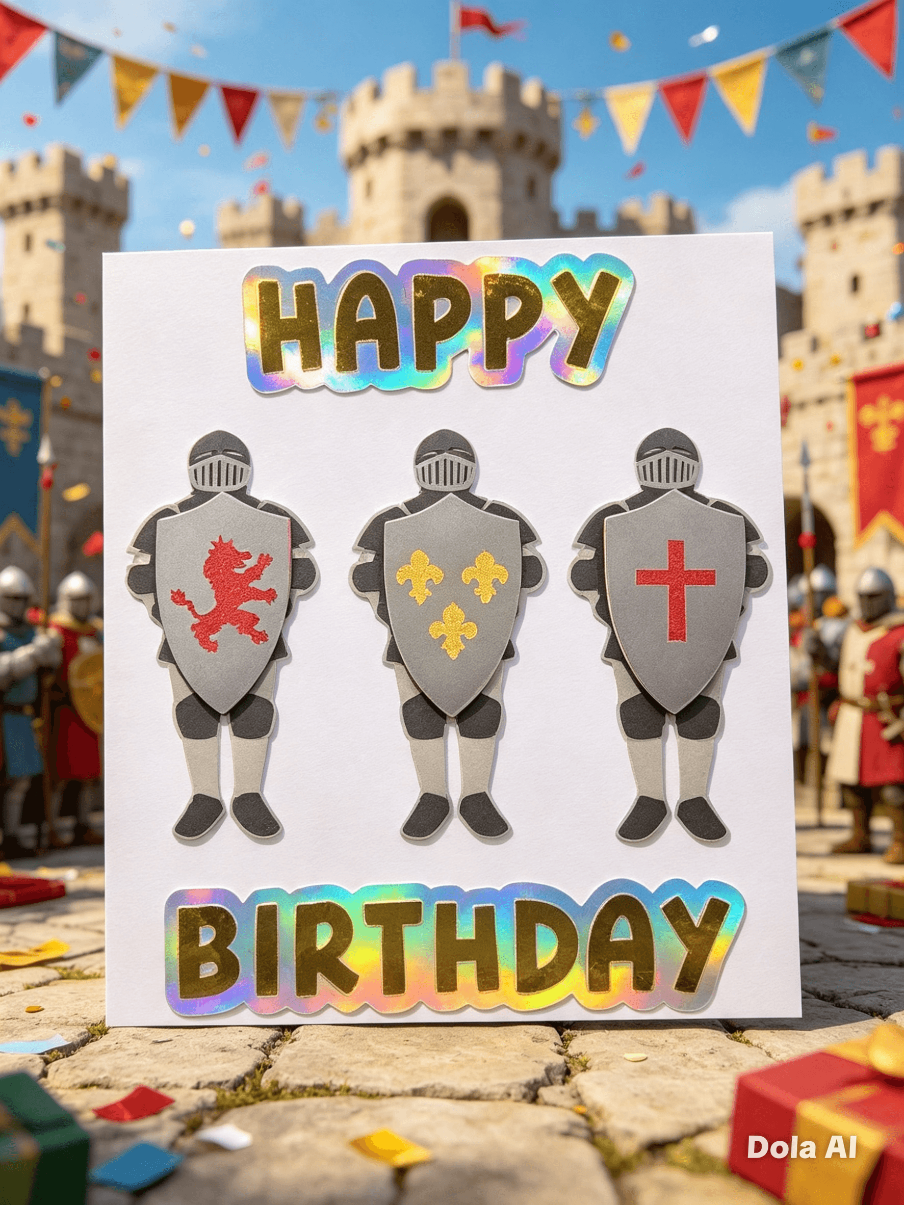 Knight's Birthday Card – Handmade Fantasy Birthday Greeting Card
