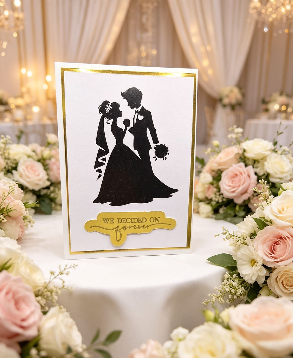 Handmade Bride and Groom wedding card for a newly married couple