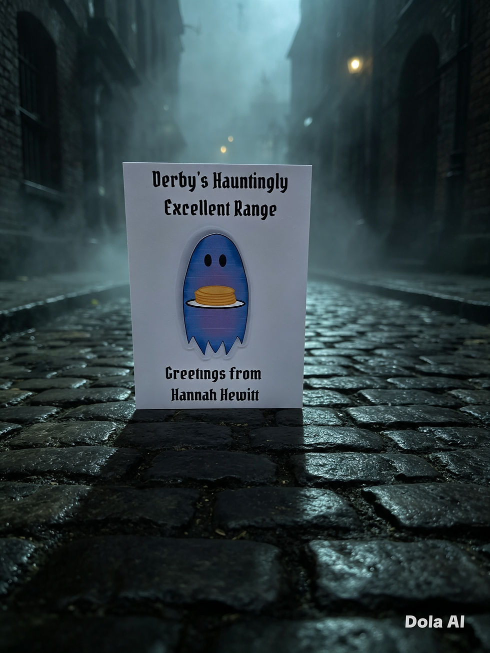 Handmade Hannah Hewitt card from Derby's Hauntingly Excellent Range collaboration