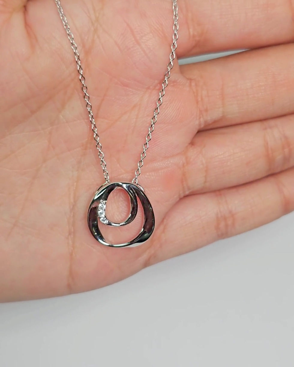 Thumbnail: Dual Drop Silver Necklace