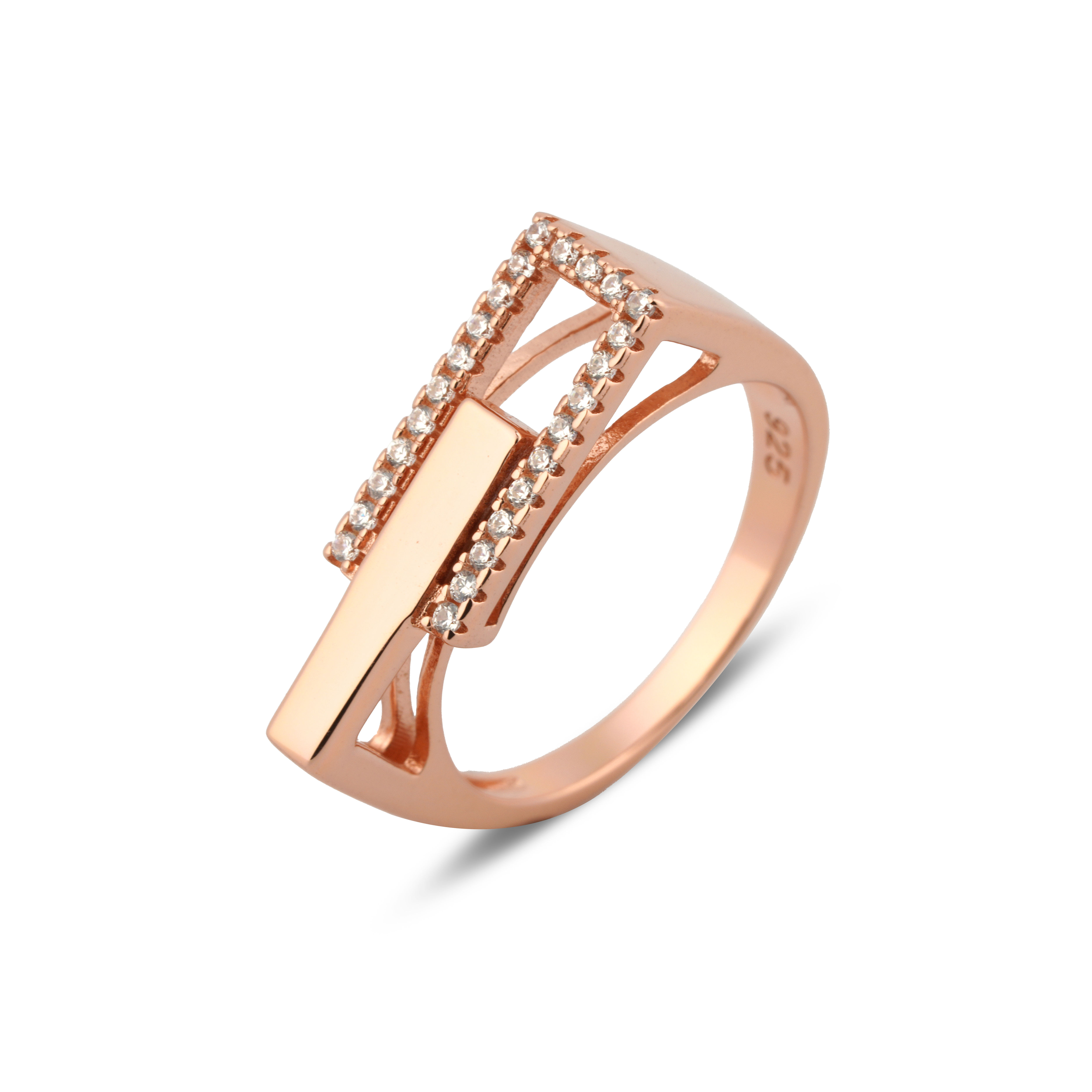 Boxed In Silver diamond Ring