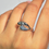 Thumbnail: Blue Drip Silver diamond Ring