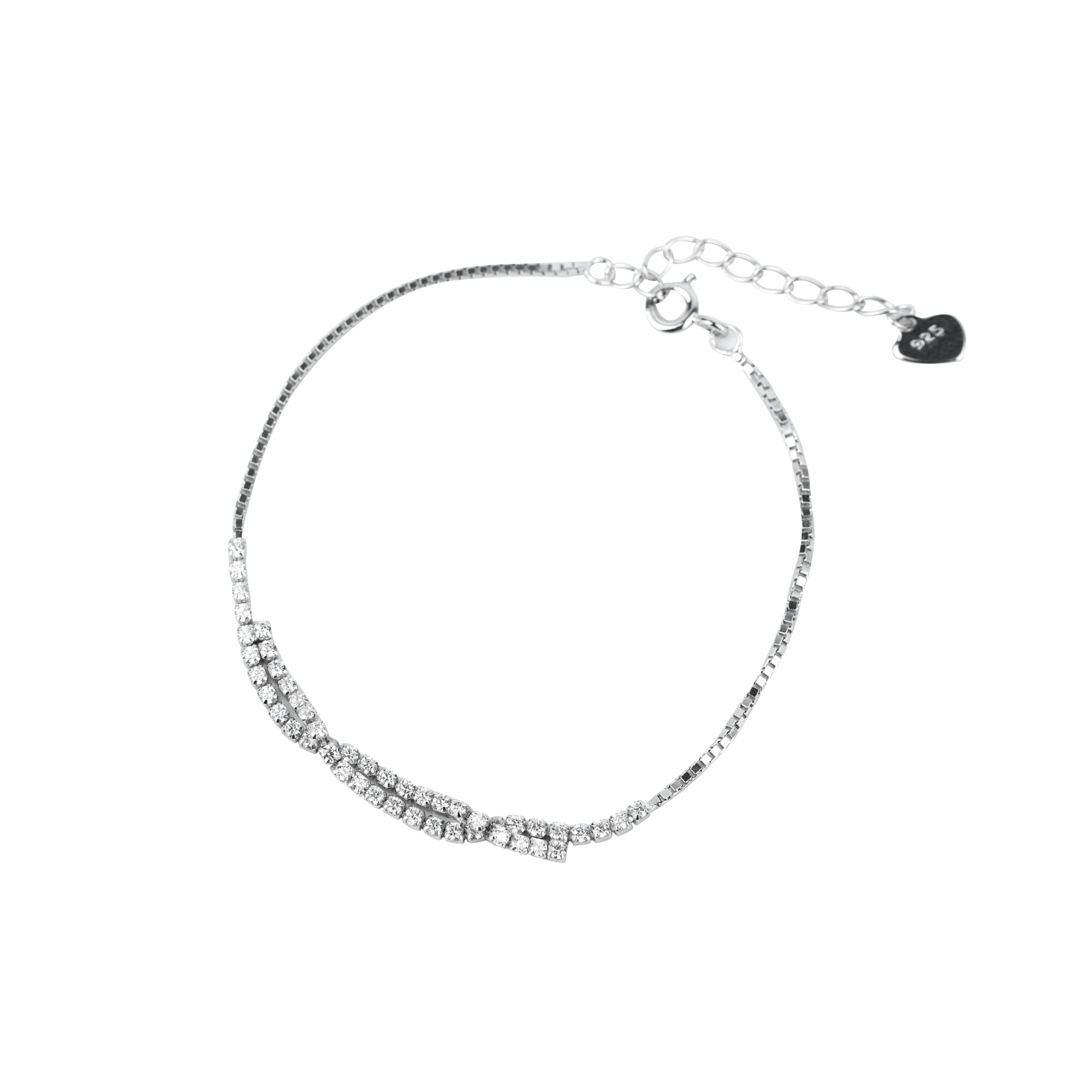Helix Glow Silver Diamond Bracelet
