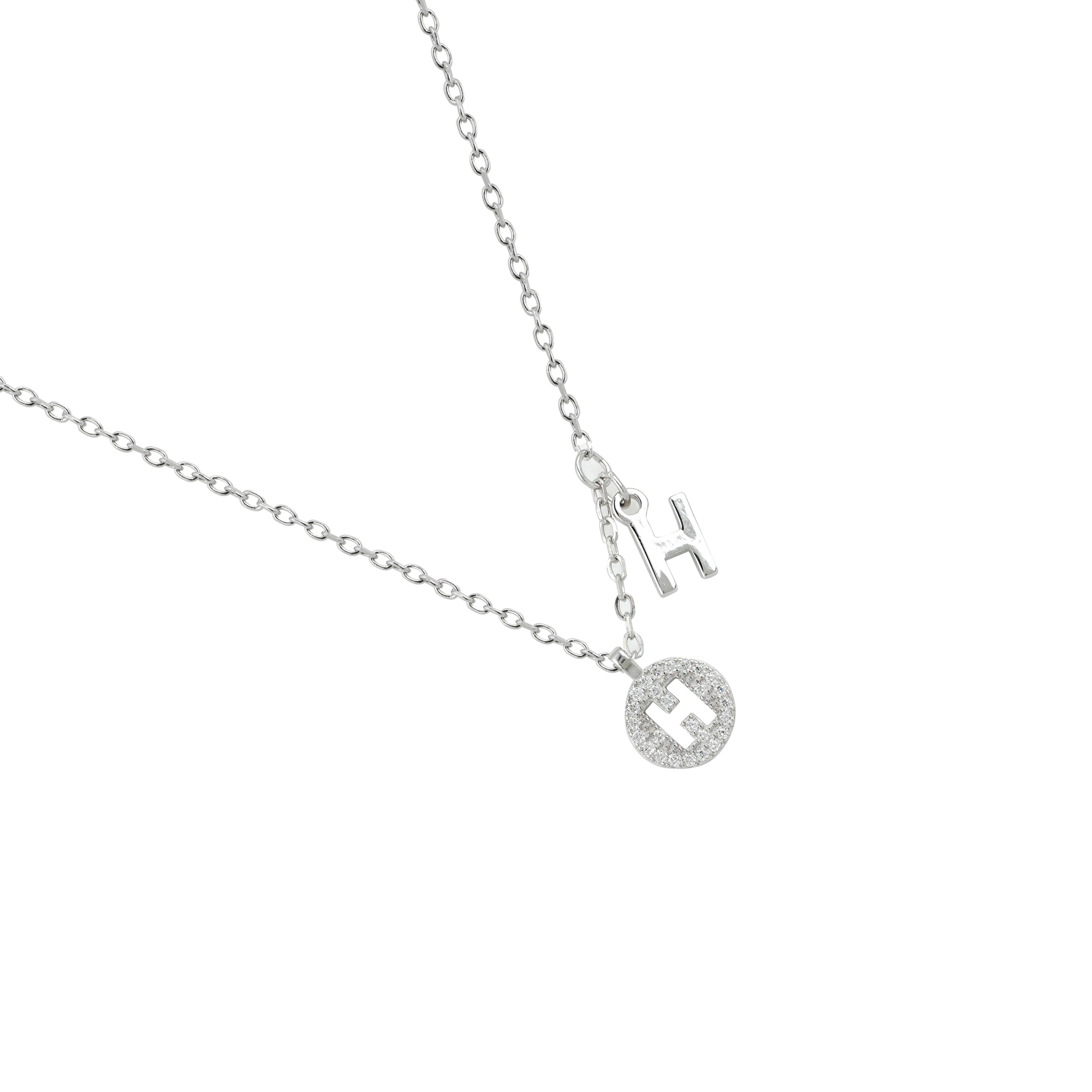 H Letter Personalised Diamond Necklace