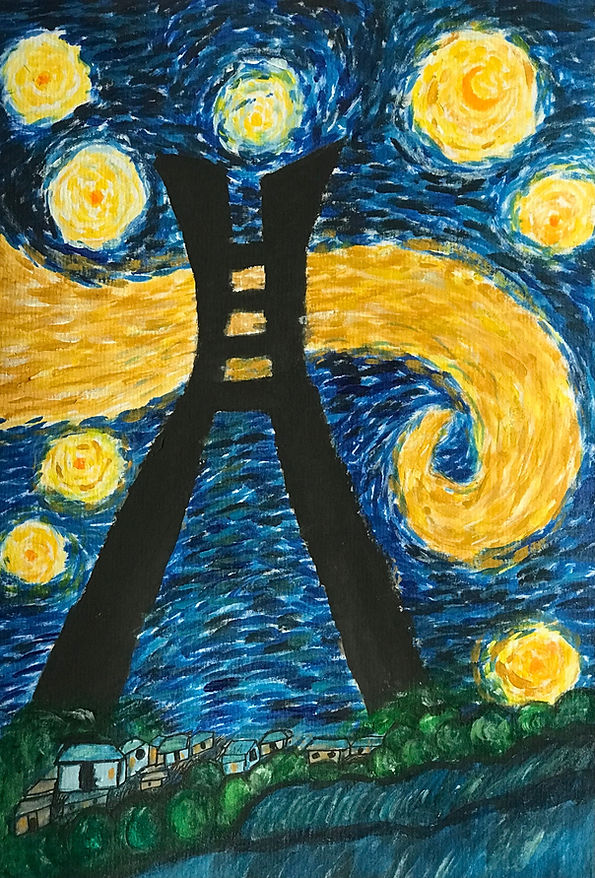 A starry night in Lagos | Acrylic
