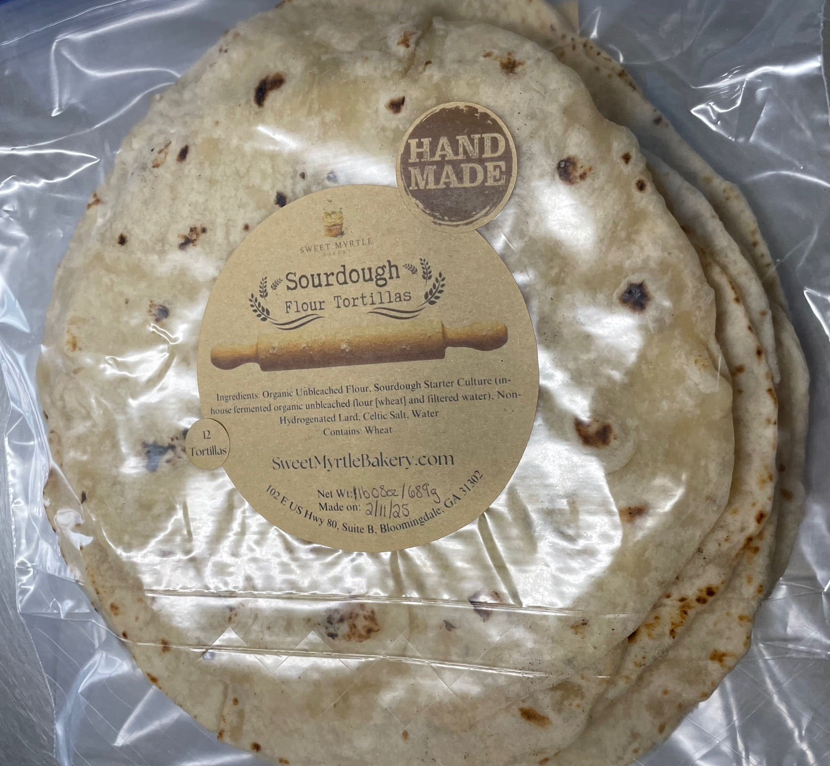 Sourdough Flour Tortillas - 1 Dozen Handmade