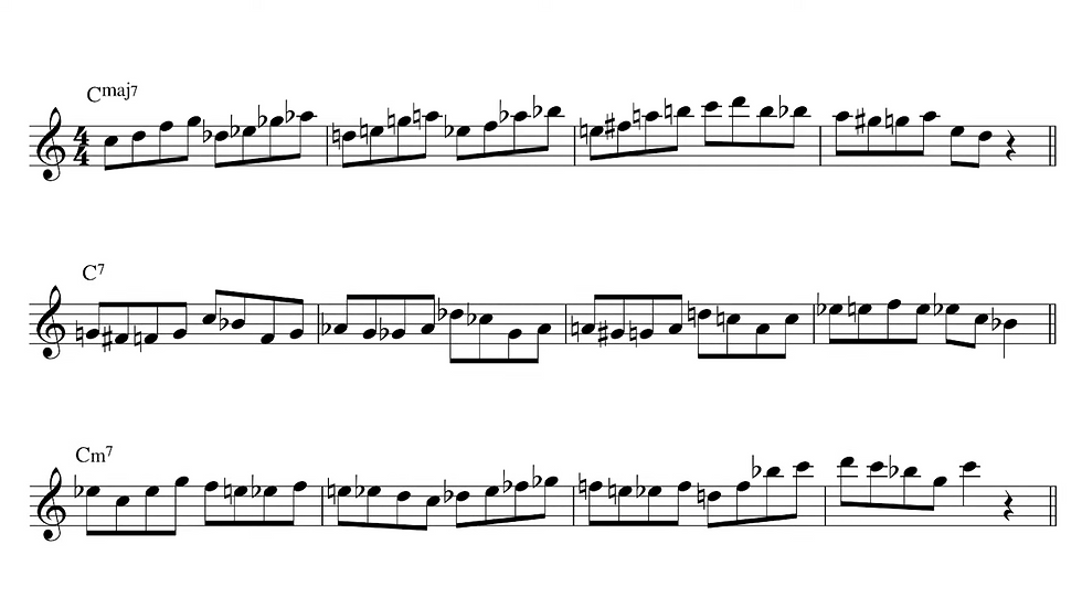 Example of jazz diatonic melodic cell technique