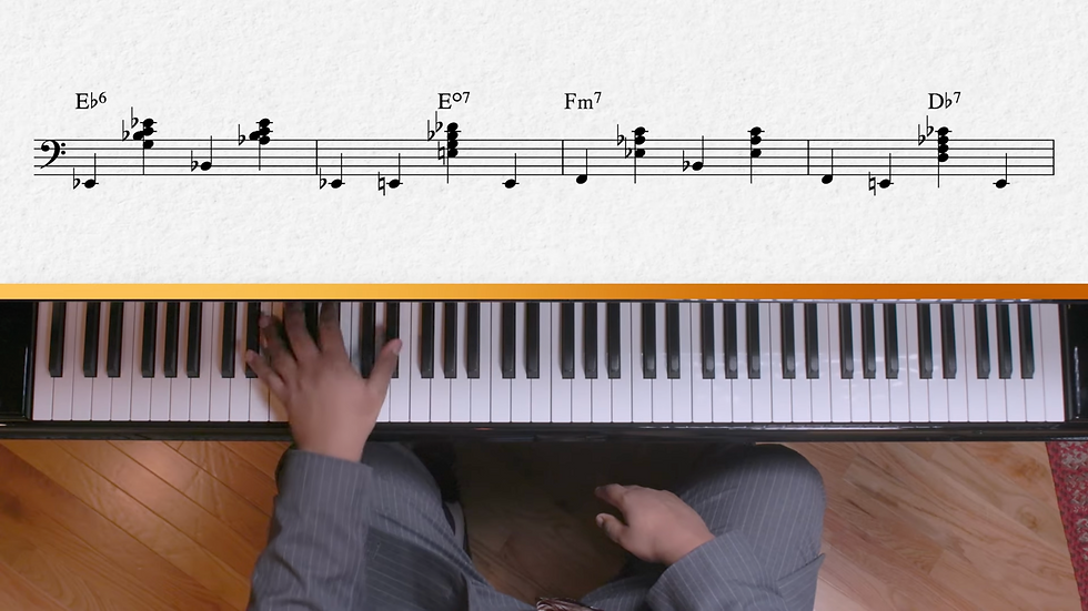 Jazz piano technique for stride playing