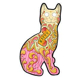Hand-painted Wemyss Ware cat sculpture on the Kirkcaldy Cat Trail