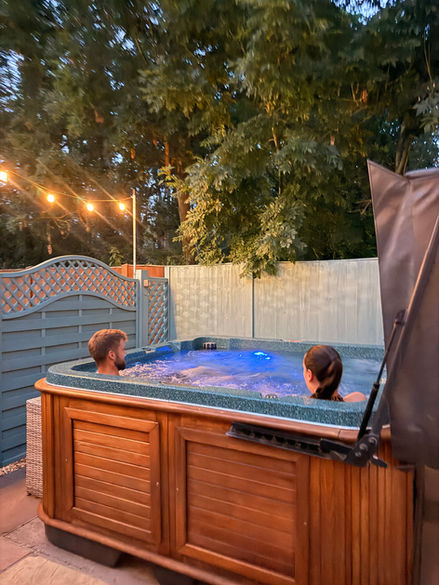 Relaxing in you own hot tub after a lovely day exploring