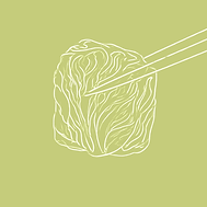 Illustration of kimchi on chopsticks, by clicking on it, customers can view our kimchi category