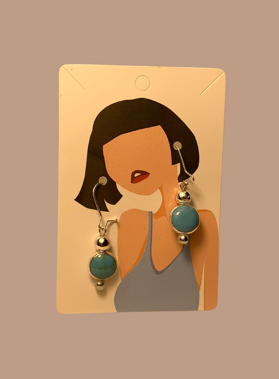 Thumbnail: Silver Turquoise Dangles