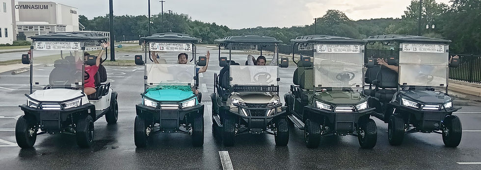 The 4th of July DJ Golf Cart Rental Lineup for the City of Clermont's Red, White and Boom Event.