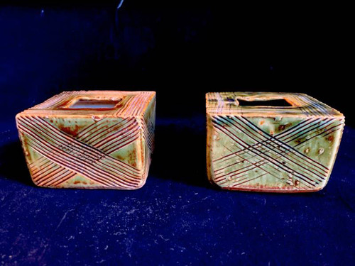 ジムシム 北大路魯山人作 黄瀬戸 織部蕪文 爼大皿 共箱 D R8120C