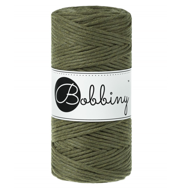 3 mm Bobbiny Makramee Avocado