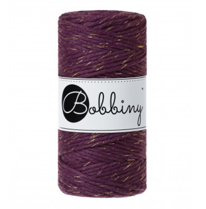 3 mm Bobbiny Makramee Golden Blackberry