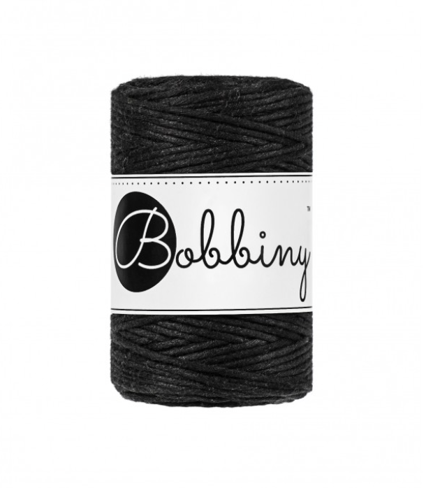 1,5 mm Makramee Kordel Black