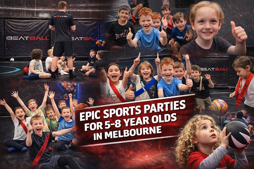 kids birthday party ages 5-8 Melbourne sports party Beatball