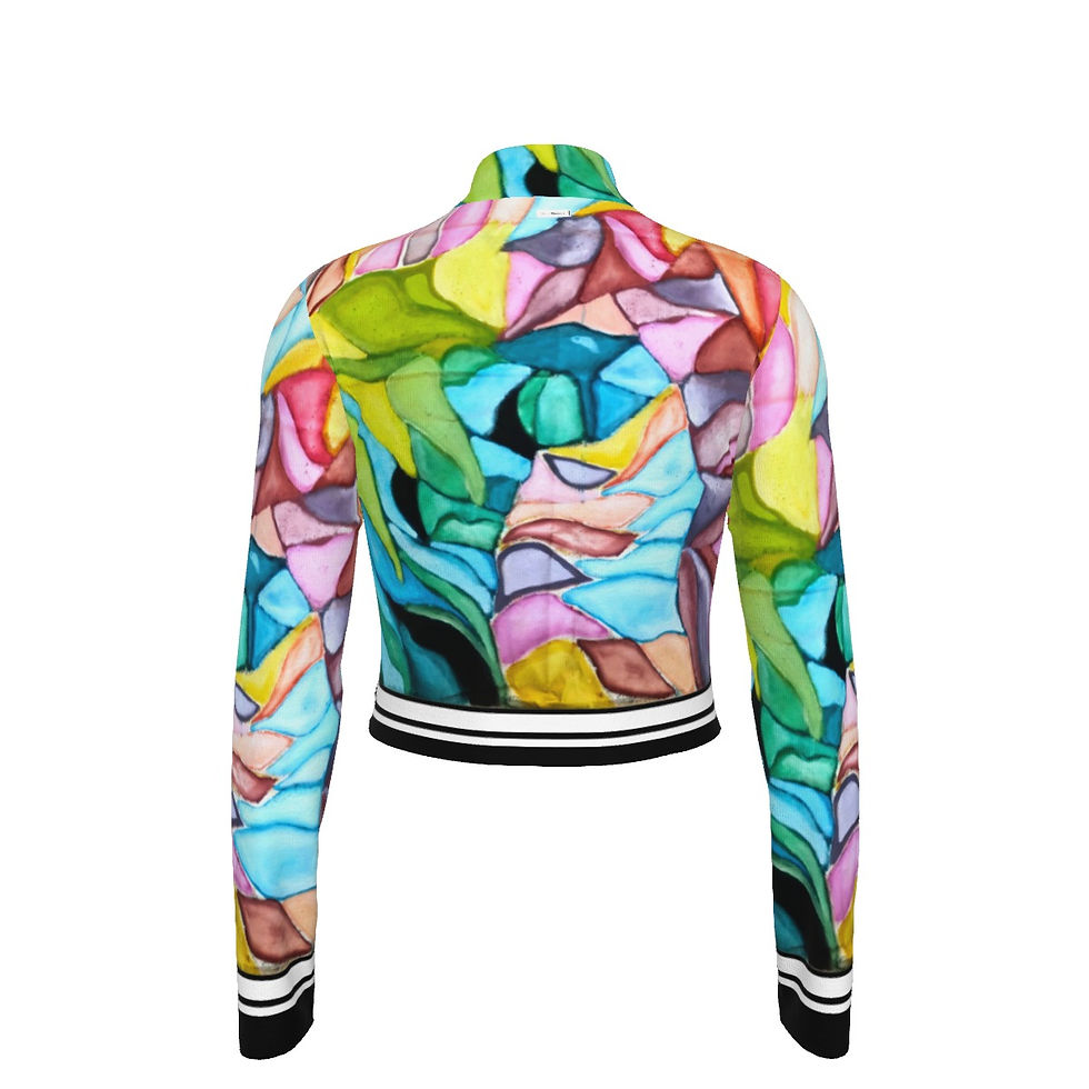 Thumbnail: Eco-Friendly All-Over Print Women's Turtleneck T-shirt With Long Sleeve