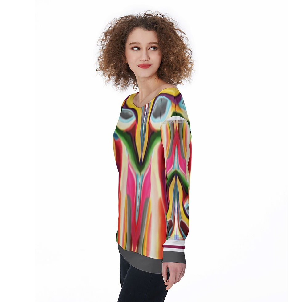 Thumbnail: All-Over Print Women's Off-Shoulder Sweatshirt