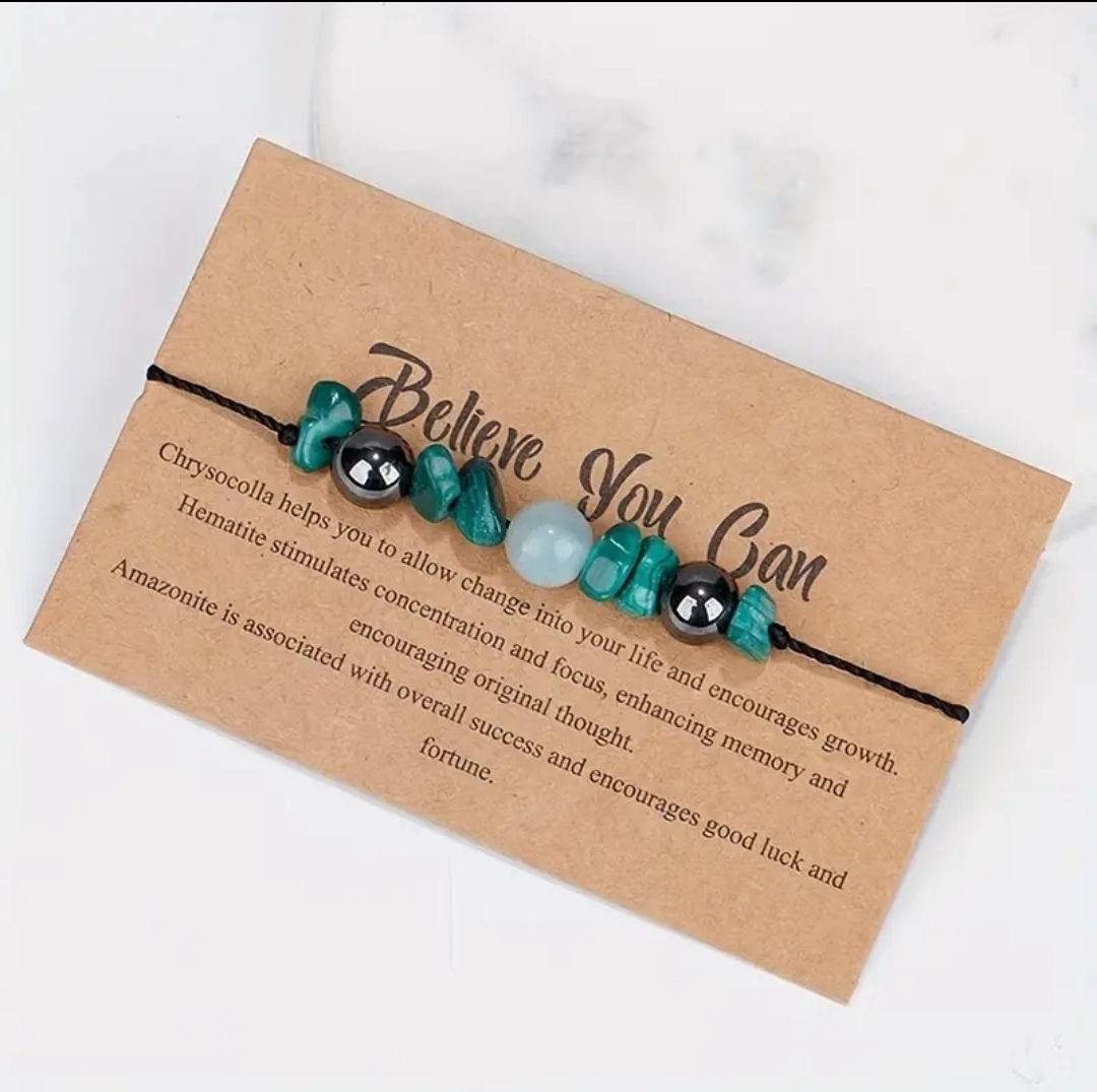 Believe You Can Adjustable Crystal Bracelet