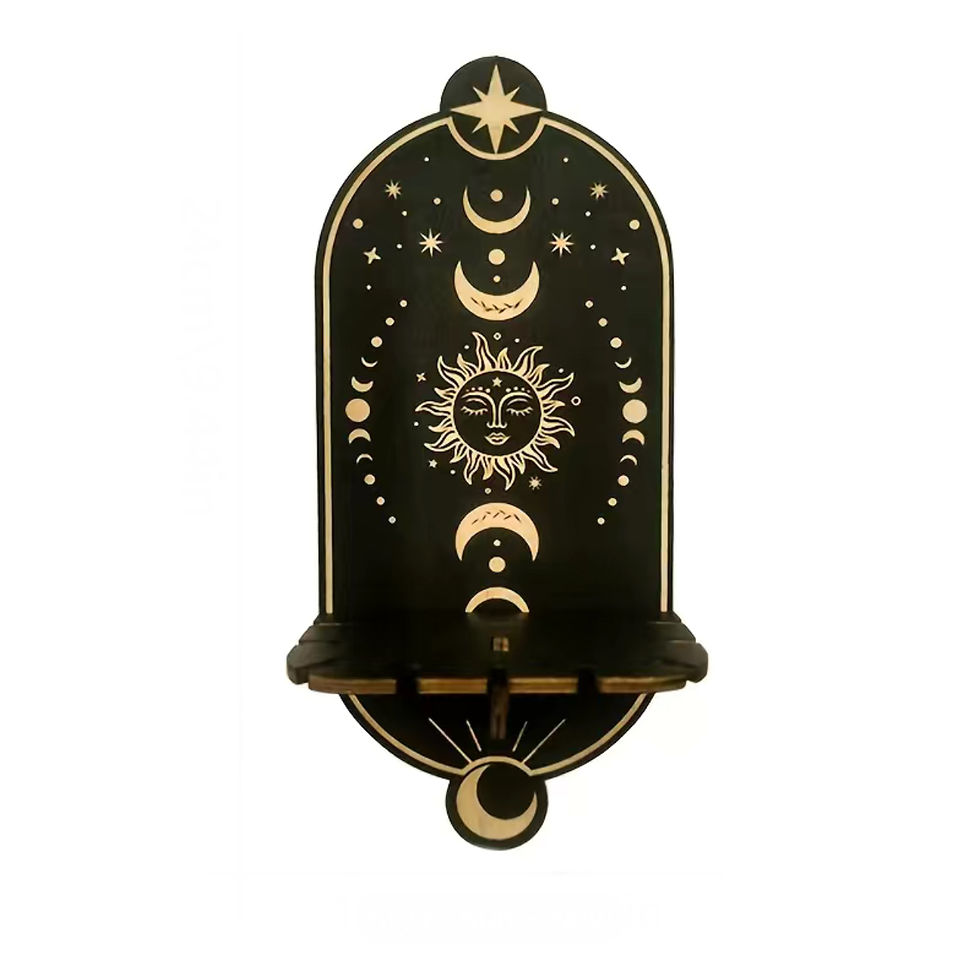 Miniature : Wooden Moon Wall Hanging Shelf - Assorted