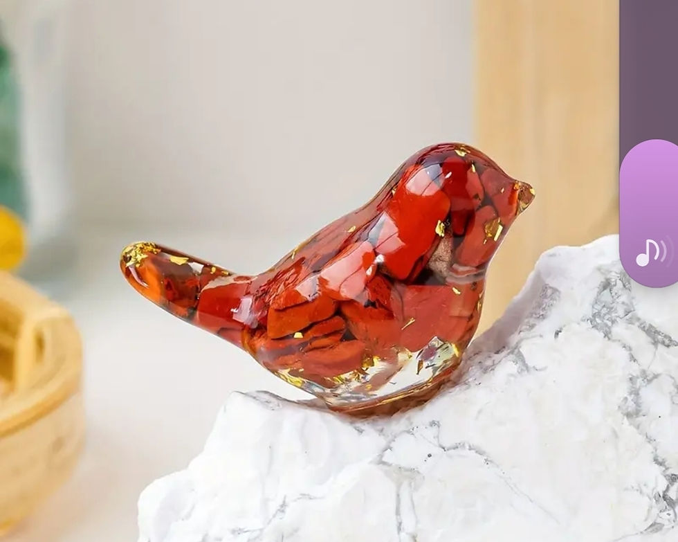 サムネイル： Crystal Chip, Resin & Gold Flake Bird Assorted