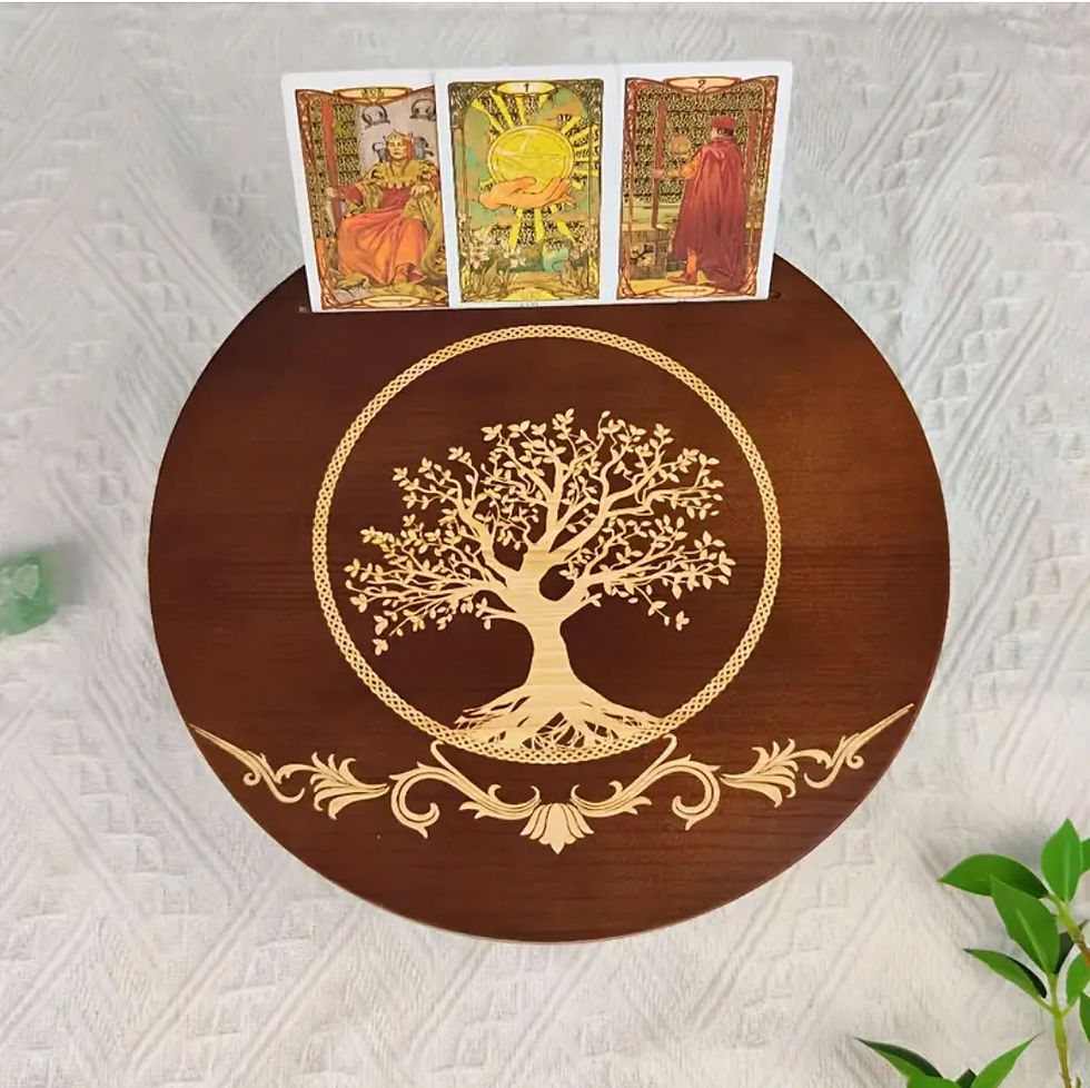 Miniature : Brown Tree of Life Round Wooden Altar Table