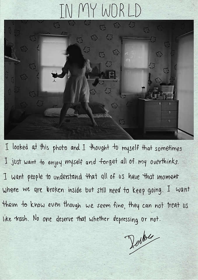 mie dyasha: in my world - a girl dancing on the bed like she cares no one because this is her life