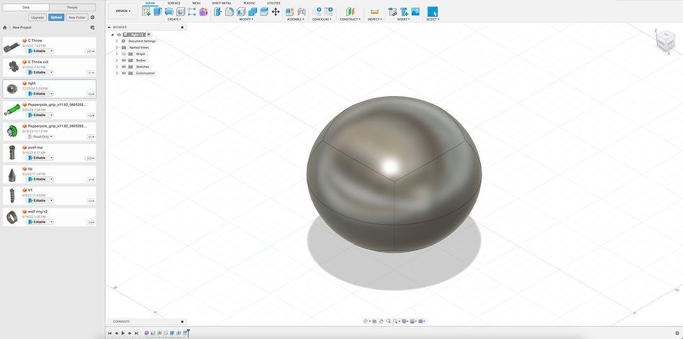 A screenshot of a CAD design in Fusion 360 software, showing a 3D model of the light cover replacement in progress.