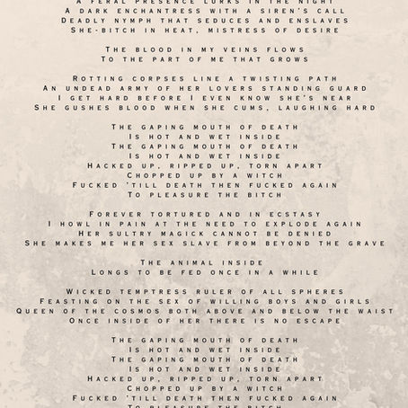 Song lyrics from Pornographic Scripture