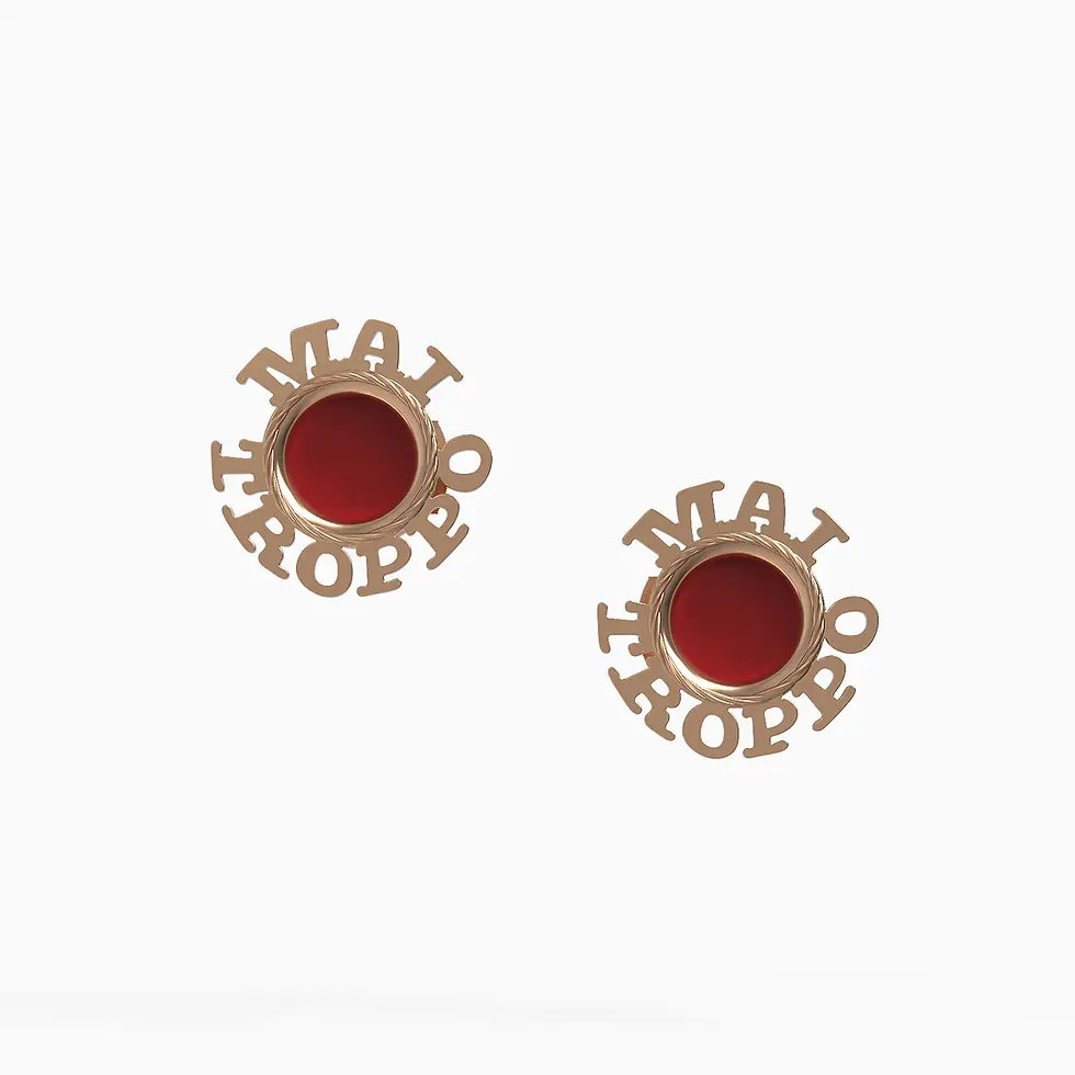 Ladinardò™ Hardware "Never Too Much" Earrings in Rose Gold, Carnelian